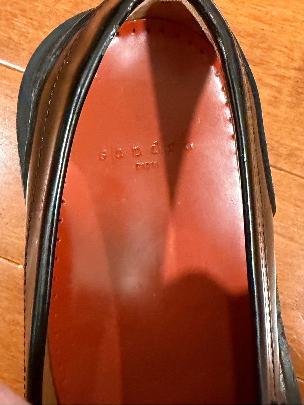 Sandro Black Leather Thick Soled Metal Detail Tassel Slip On Loafer Shoes 37 (7) - Picture 5 of 7
